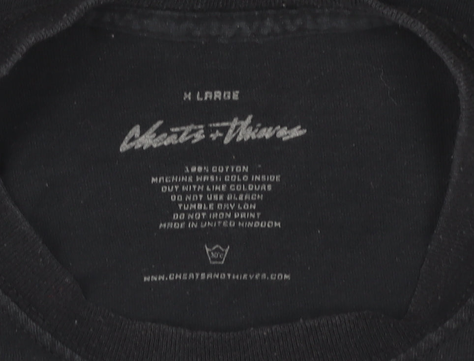Cheats & Thieves Men's Black Graphic T-Shirt XL