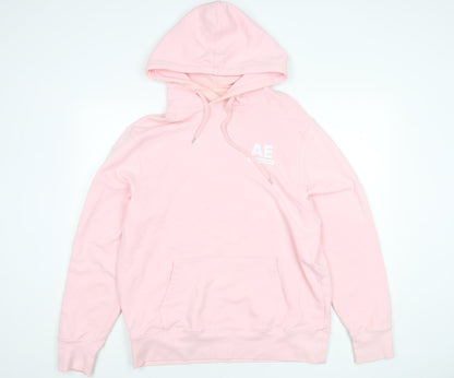 American Eagle Pink Men's Hoodie M Pullover Logo