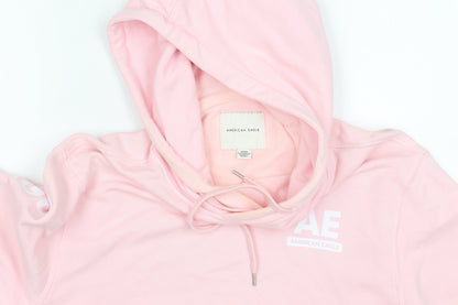 American Eagle Pink Men's Hoodie M Pullover Logo
