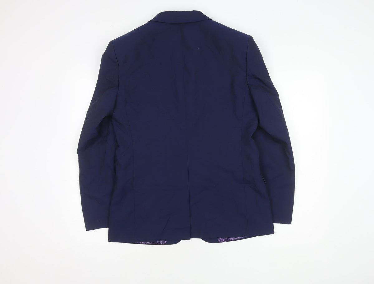 Ted Baker Blue Slim Fit Wool Suit Jacket 38