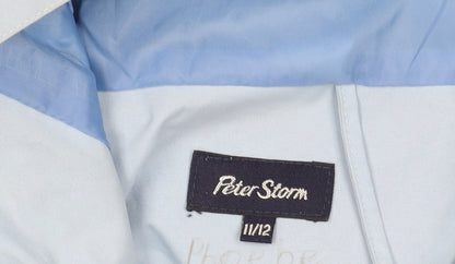 Additional view of Peter Storm girls’ blue mid-length waterproof jacket