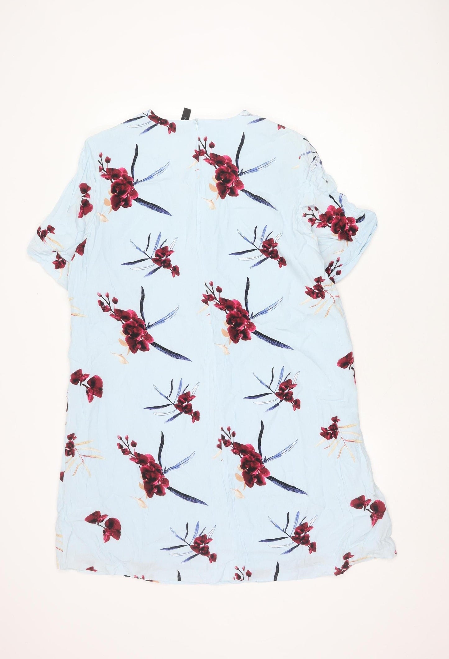 Y.A.S Women's XL Blue Floral Dress Zip Closure