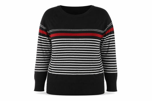 Next Women's Black Striped Pullover Jumper Size 16
