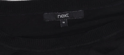 Next Women's Black Striped Pullover Jumper Size 16