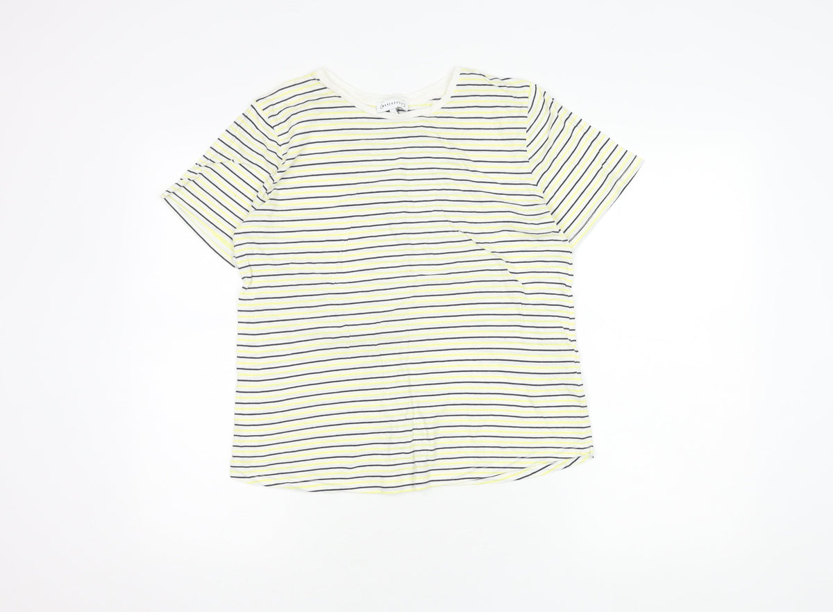 Warehouse Women's Multicoloured Striped T-Shirt Size 10