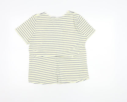 Warehouse Women's Multicoloured Striped T-Shirt Size 10