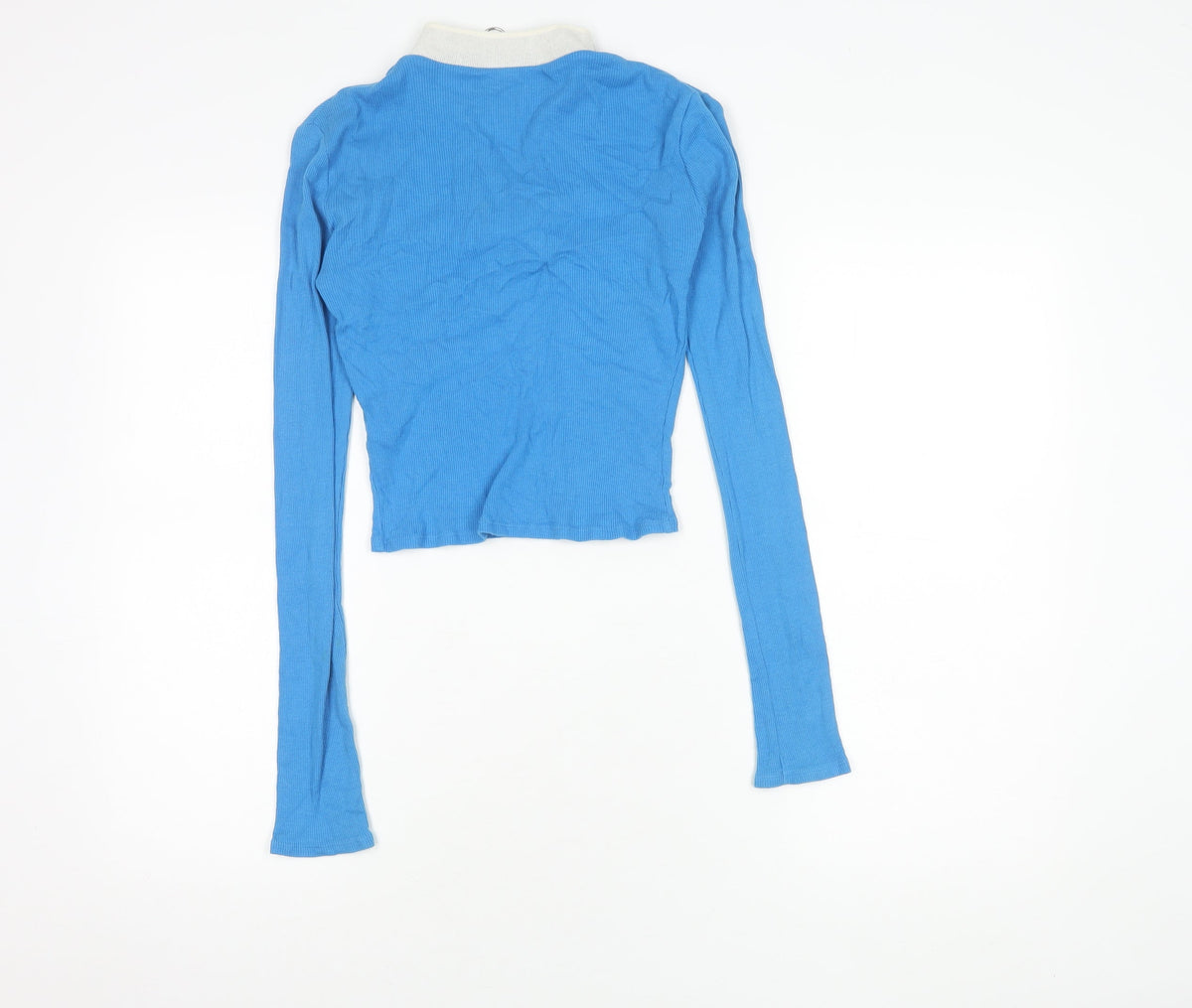 Urban Outfitters Women's Blue Cropped Top, Size S, Zip Accent