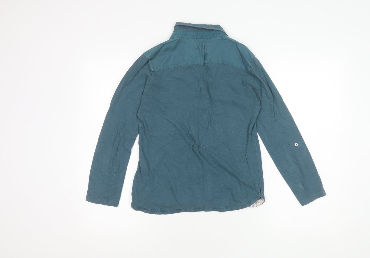 Mistral Women's Blue Button-Up Shirt Size 10
