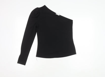 VILA Women's Black One Shoulder Top Small