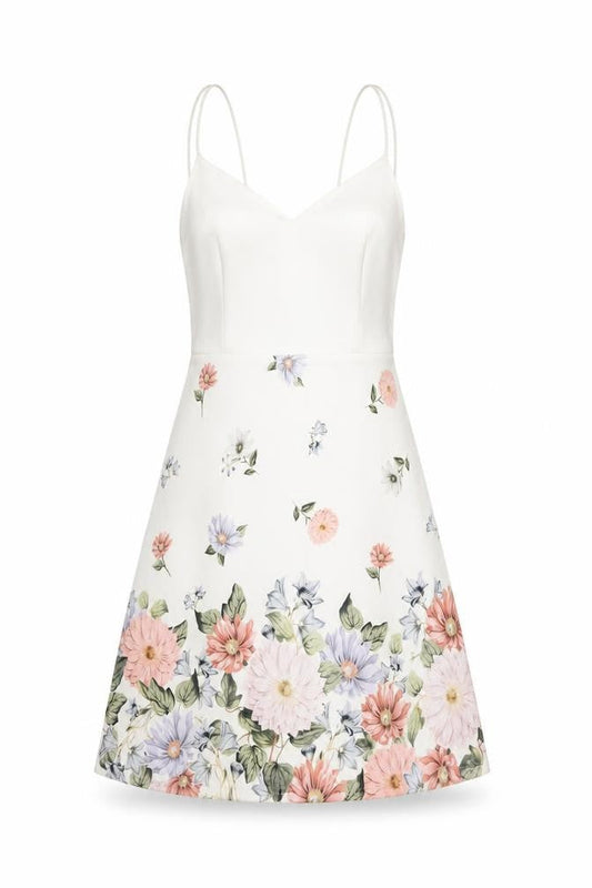 New Look Women's Multicoloured Floral A-Line Dress Size 8