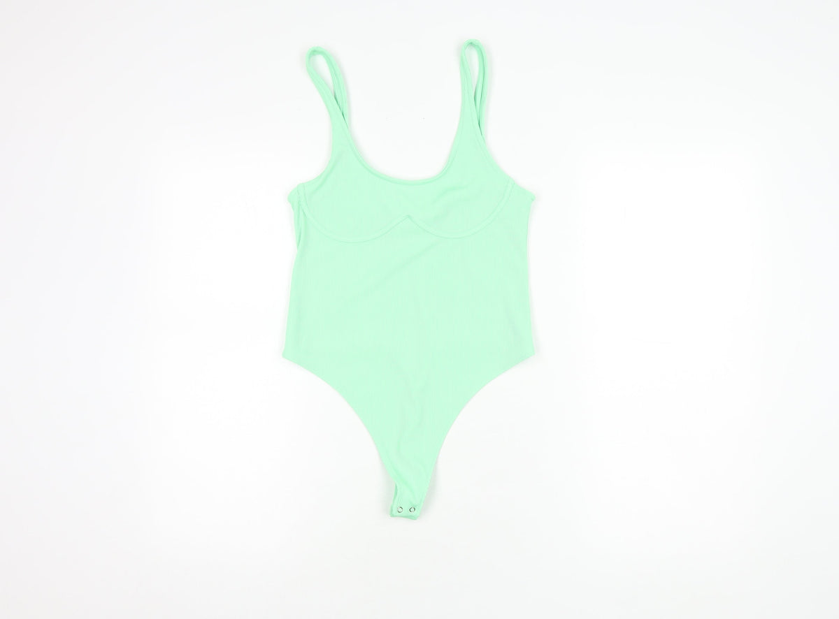 Bershka Women's Green Tank Top Size 12