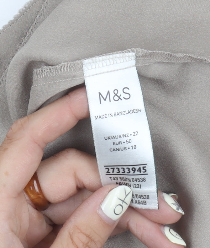 Marks & Spencer Beige Women's Tank Top Size 22
