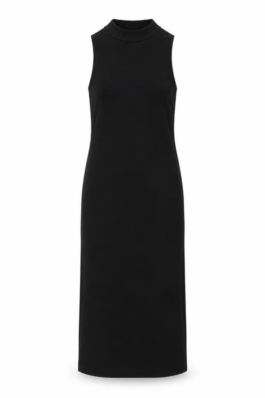 Pull&Bear Women's Black Sleeveless Mock Neck Dress