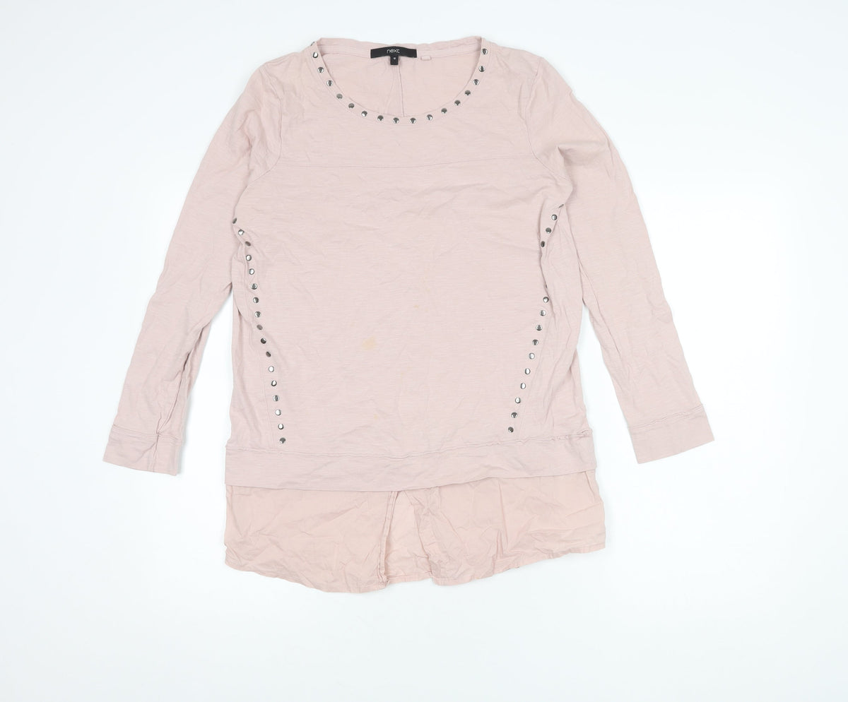 Next Women's Pink Studded Long Sleeve Top Size 10