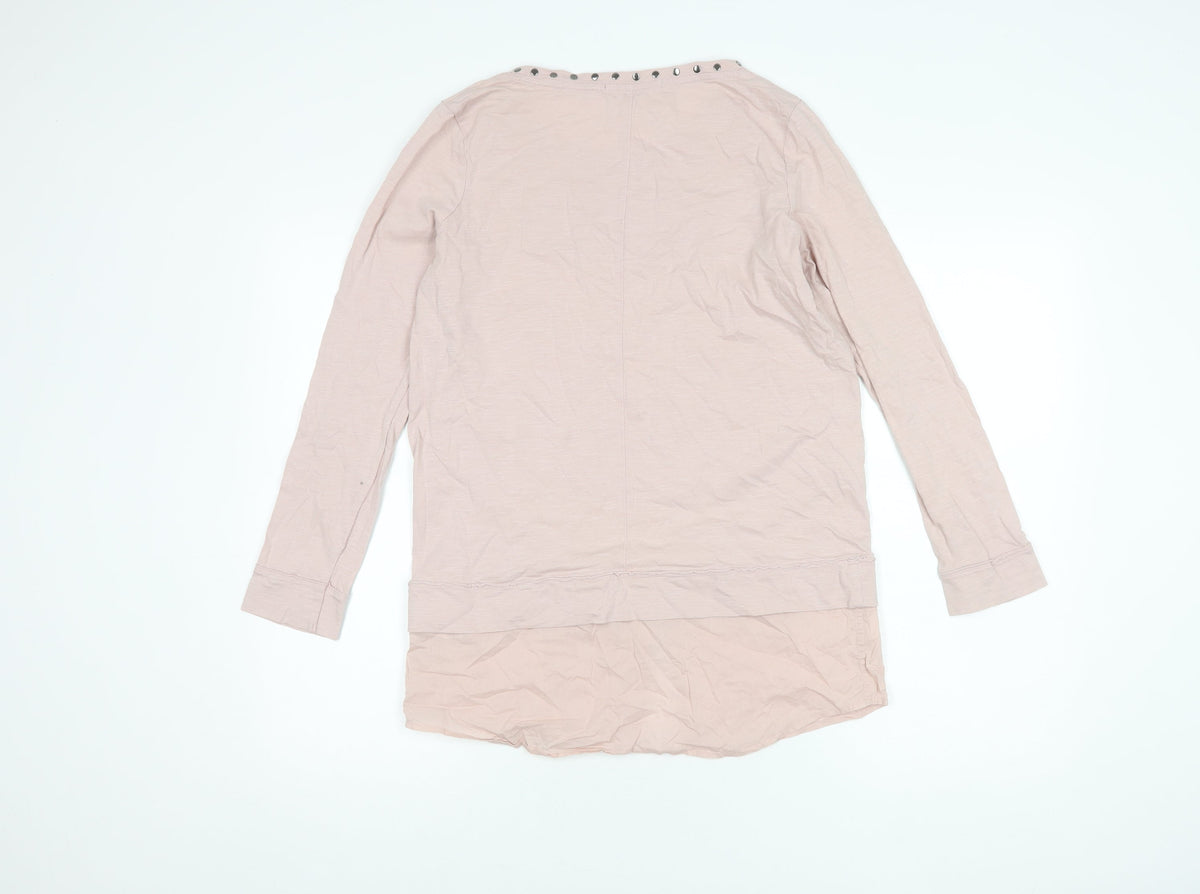 Next Women's Pink Studded Long Sleeve Top Size 10