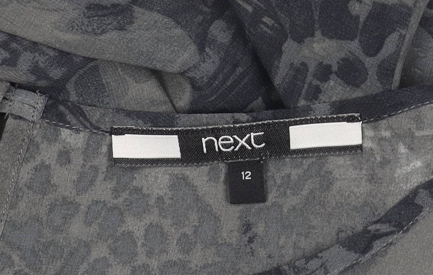 Next Women's Grey Animal Print Blouse Size 12
