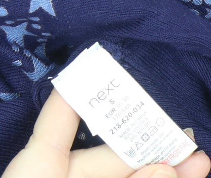 Next Women's Blue Star V-Neck Pullover Jumper S