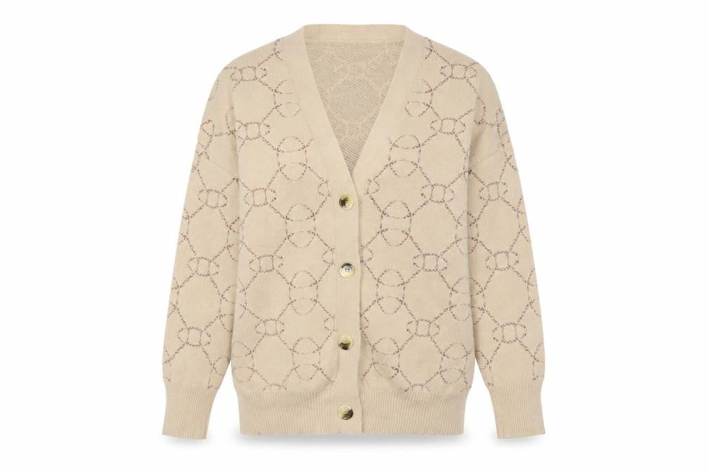 MNG Women's Beige V-Neck Cardigan Size 10