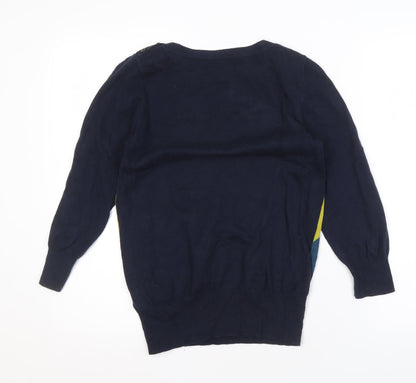 Next Women's Multicoloured Argyle Pullover Jumper Size 8