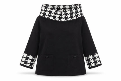 Sandra Darren Women's Black Cowl Neck Pullover L