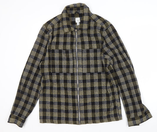 River Island Men's Black Plaid Basic Jacket M