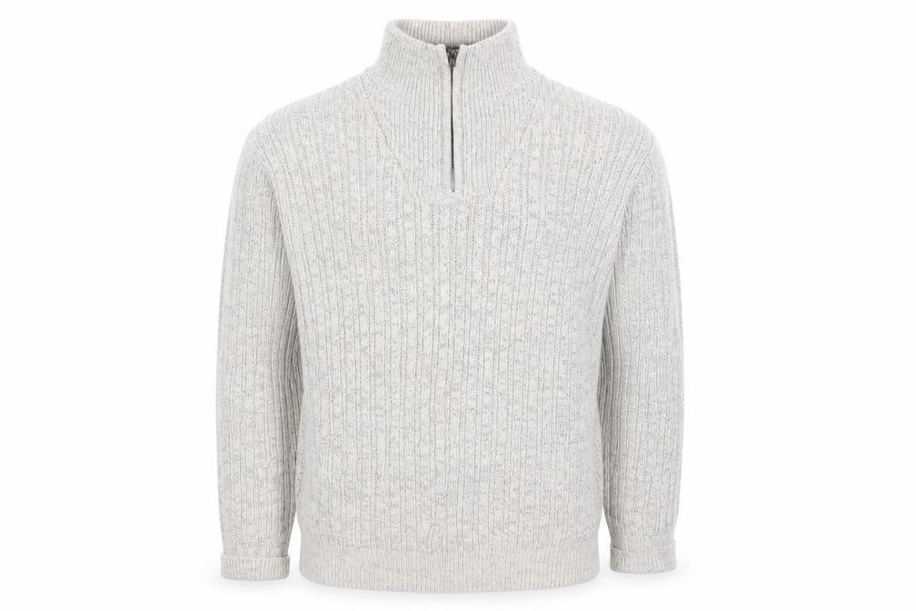 Maine New England Men's Grey M Cable-Knit Jumper