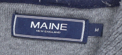 Brand and care label for Maine New England Men's Grey M Cable-Knit Jumper