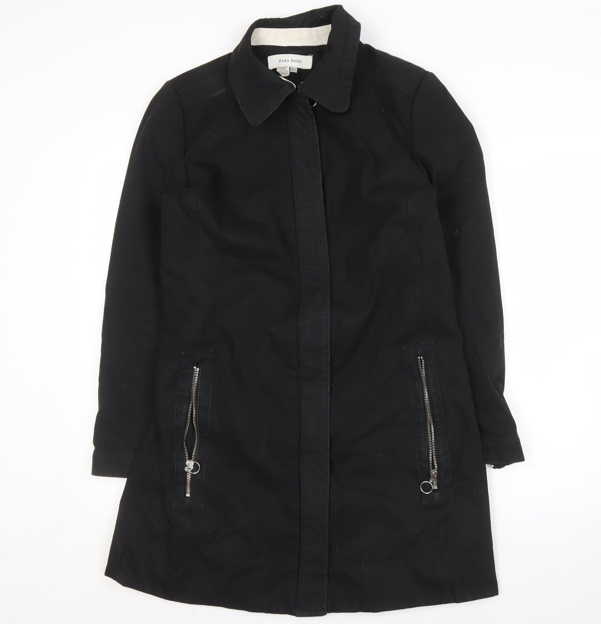 Zara Basic Women's Black Long Coat L