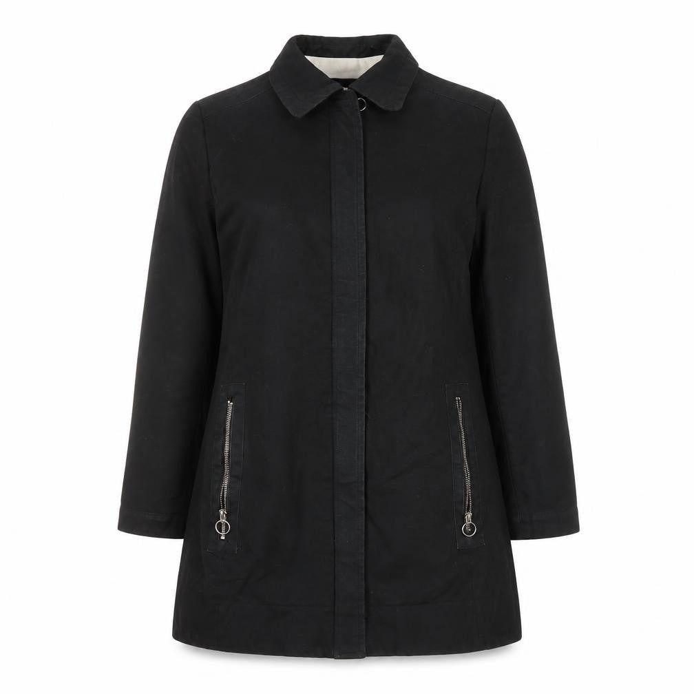 Zara Basic Women's Black Long Coat L