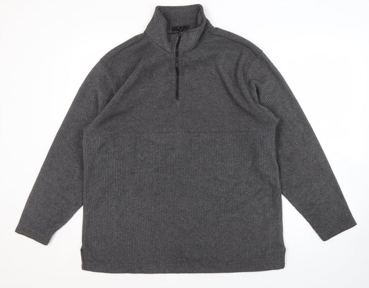 NEXT Men's Grey Medium 1/2 Zip Knit Sweatshirt
