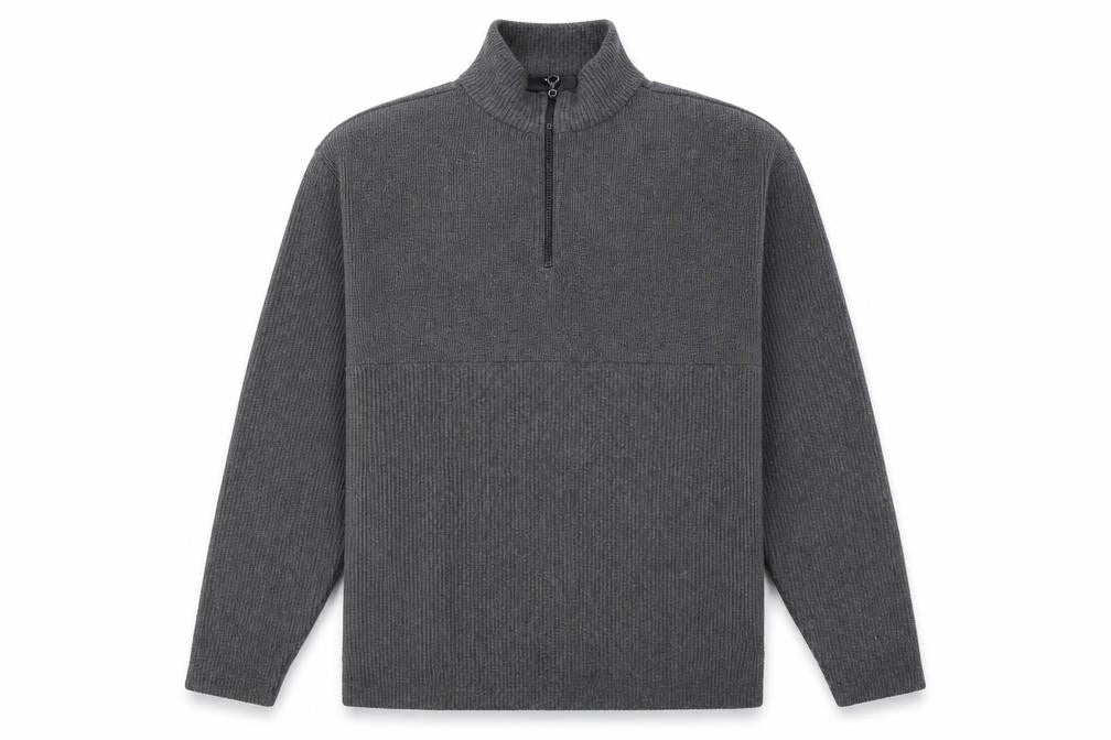 Next Men's Grey Medium 1/2 Zip Knit Sweatshirt
