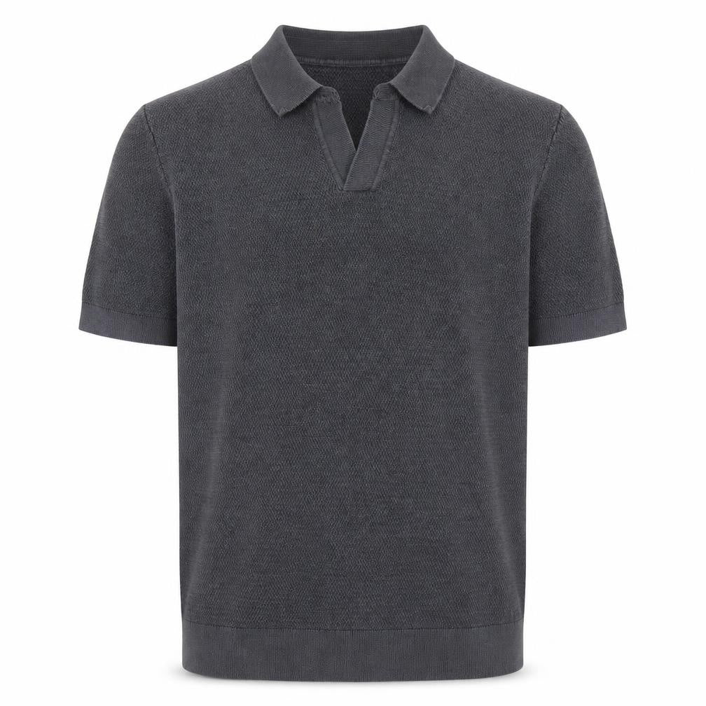 Mango Men's Grey Short Sleeve Polo M Knit Casual