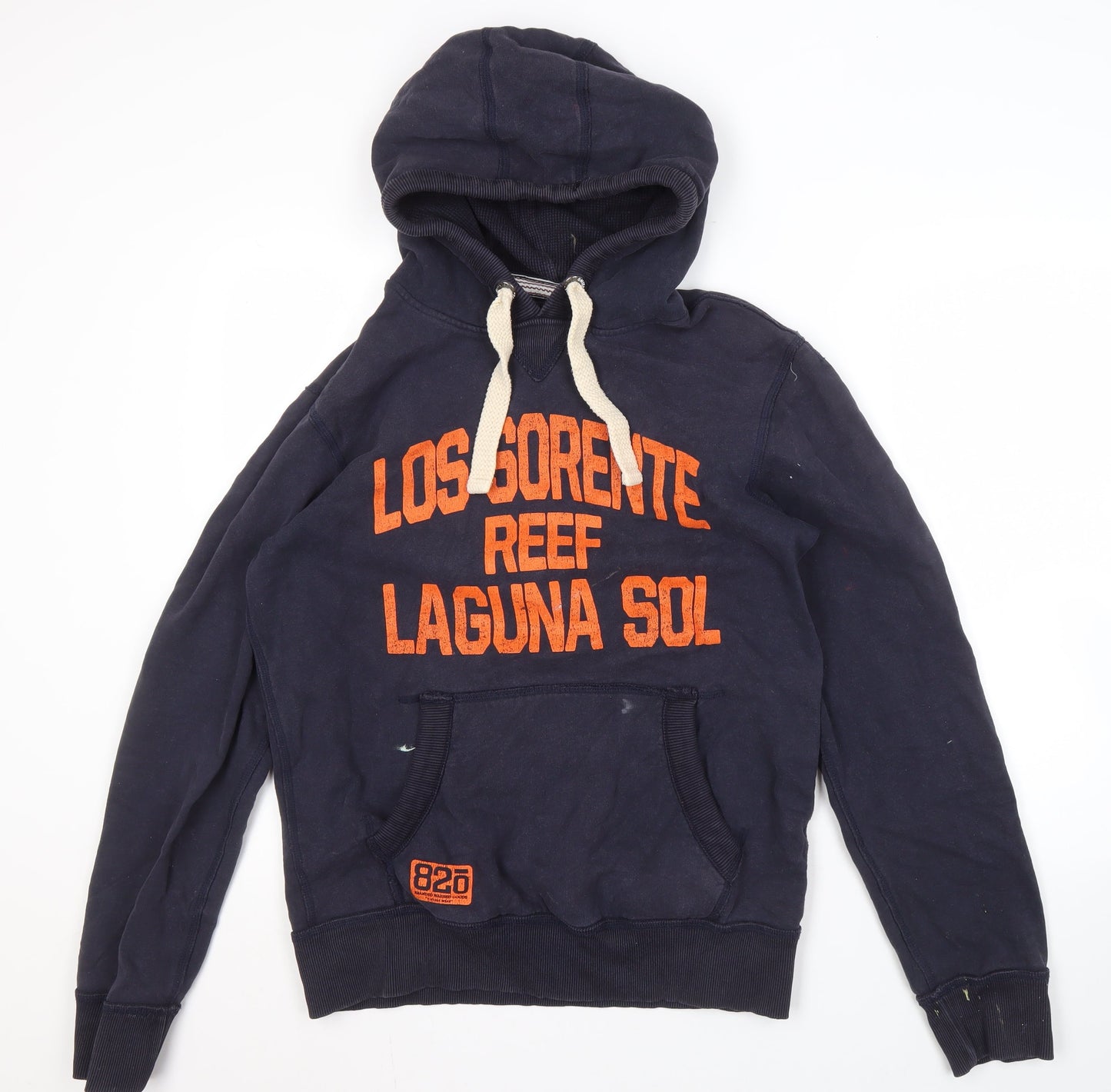 Next Men's Blue Graphic Pullover Hoodie M