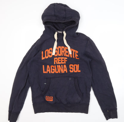 Next Men's Blue Graphic Pullover Hoodie M