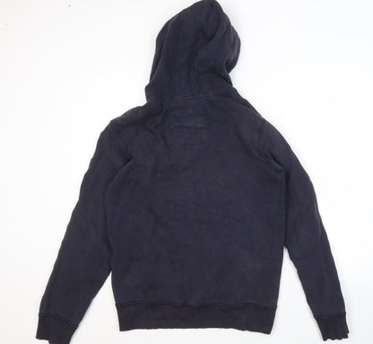 Next Men's Blue Graphic Pullover Hoodie M