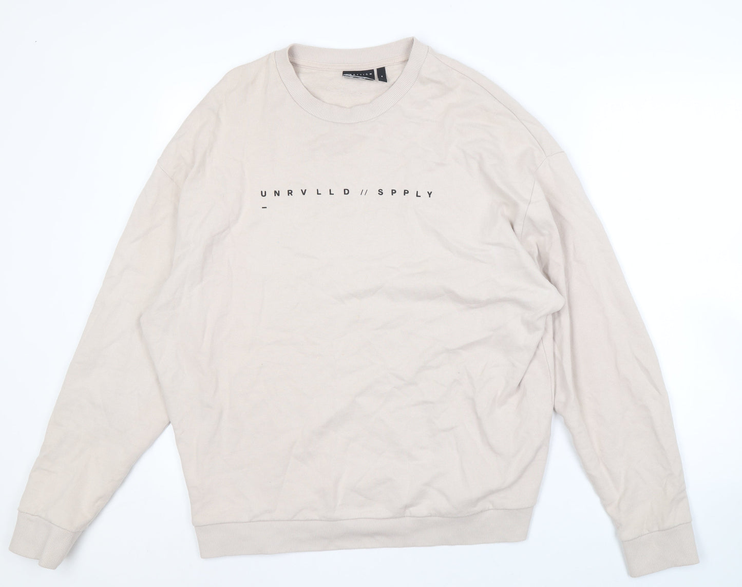 ASOS DESIGN Men's Beige Pullover Sweatshirt M