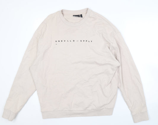 ASOS DESIGN Men's Beige Pullover Sweatshirt M