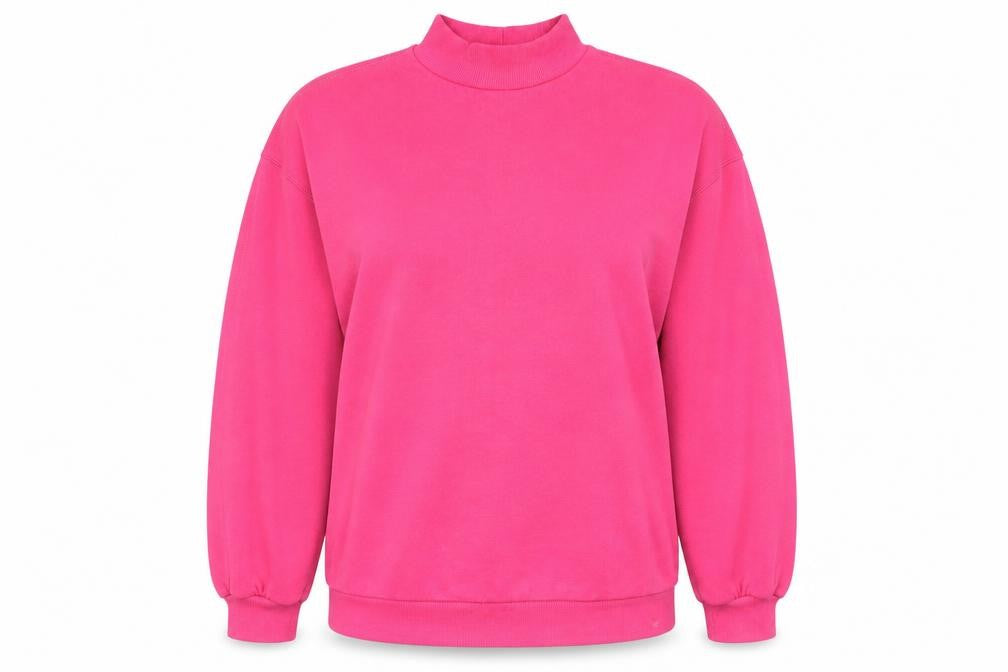 Bershka Women's Pink Mock Neck Pullover Sweatshirt - M