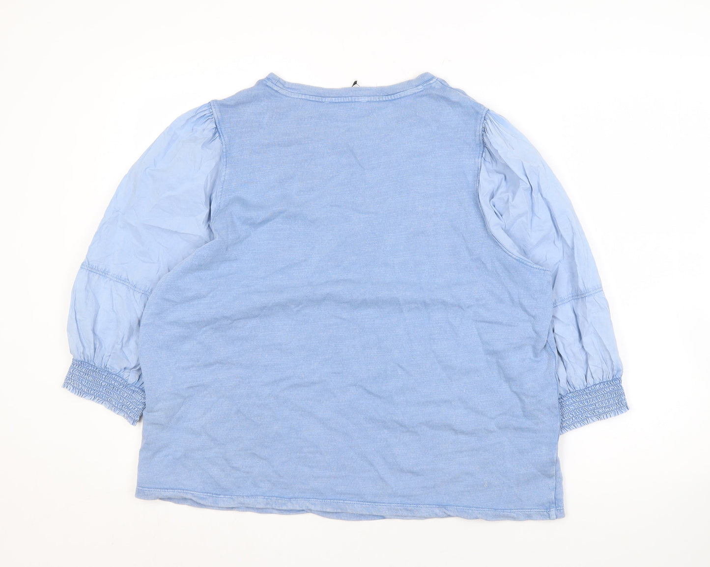 Marks and Spencer Women's Blue Cotton Jumper Size 16