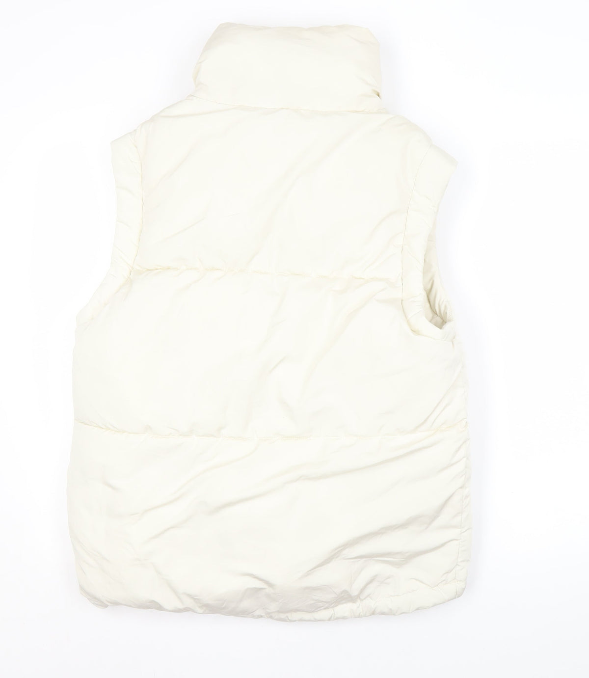 Bershka Women's Ivory Padded Waistcoat, Size S, Casual