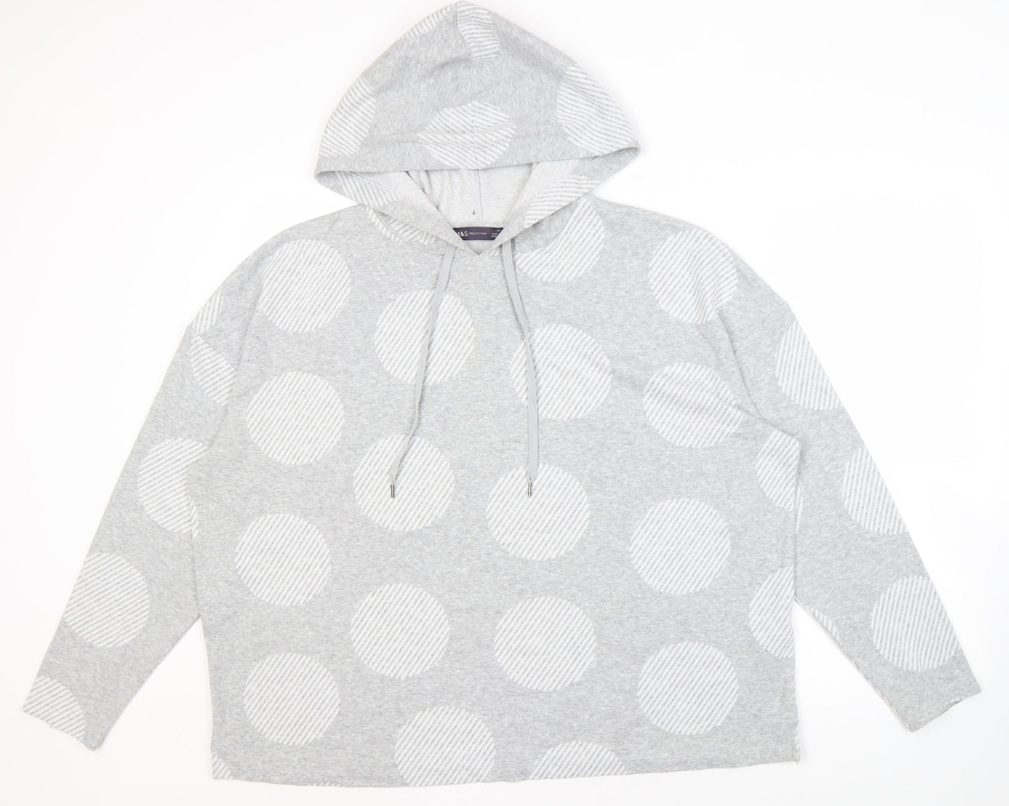 Marks and Spencer Women's Grey Polka Dot Hoodie Size 20