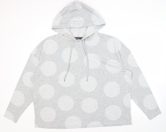Marks and Spencer Women's Grey Polka Dot Hoodie Size 20