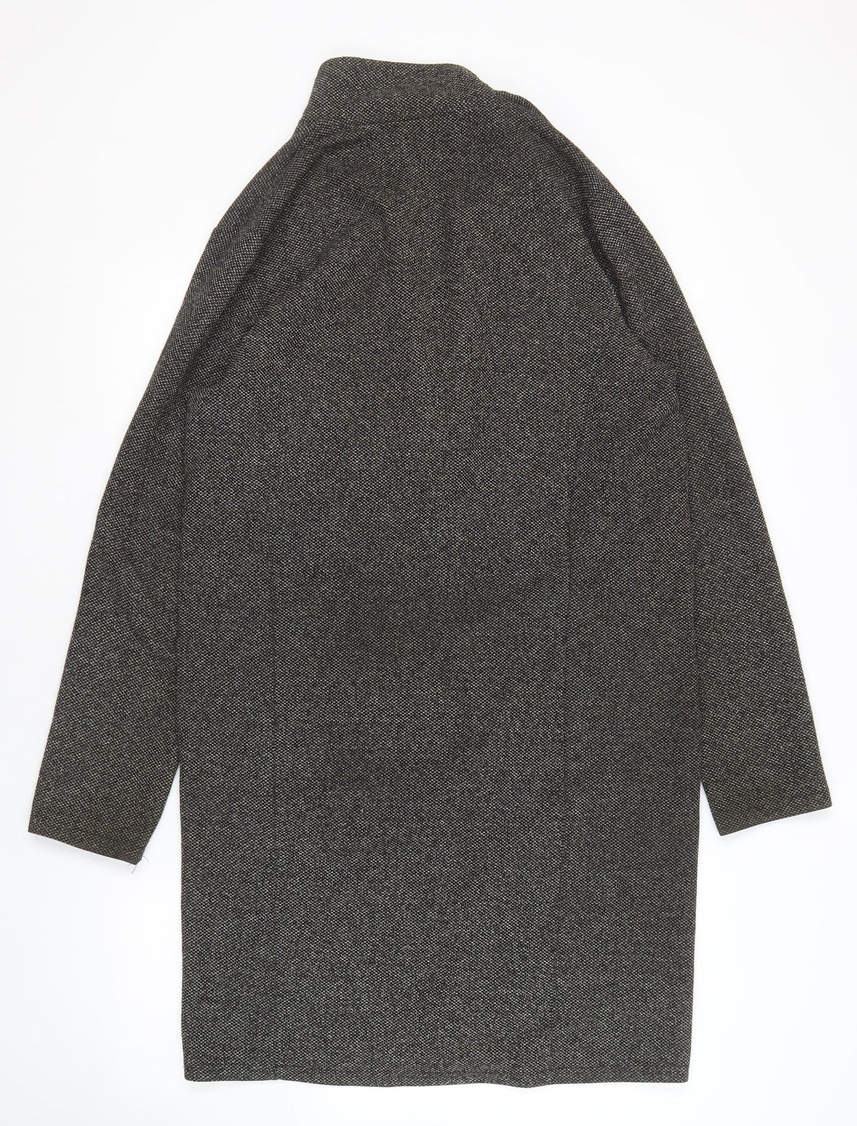 River Island Women's Grey Tweed Wool Overcoat S