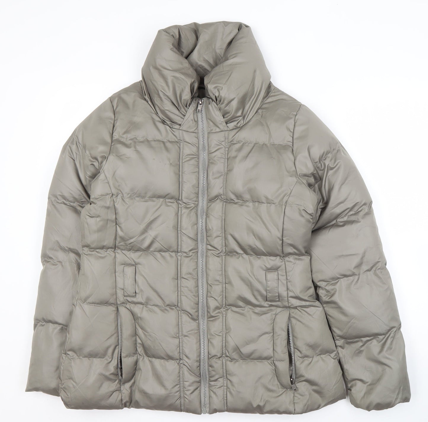 Brave Soul Women's Grey Puffer Winter Jacket M