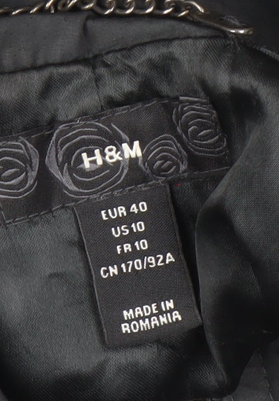 H&M Women's Black Long Jacket Size 12