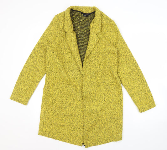 M&Co Women's Yellow Collared Cardigan, Size 10