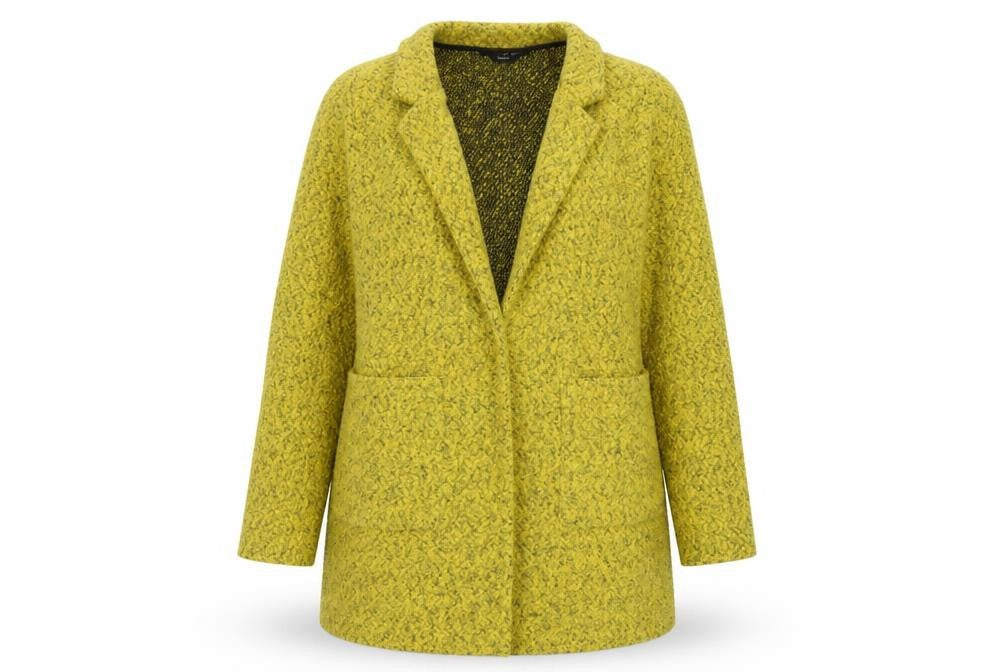M&Co Women's Yellow Collared Cardigan, Size 10