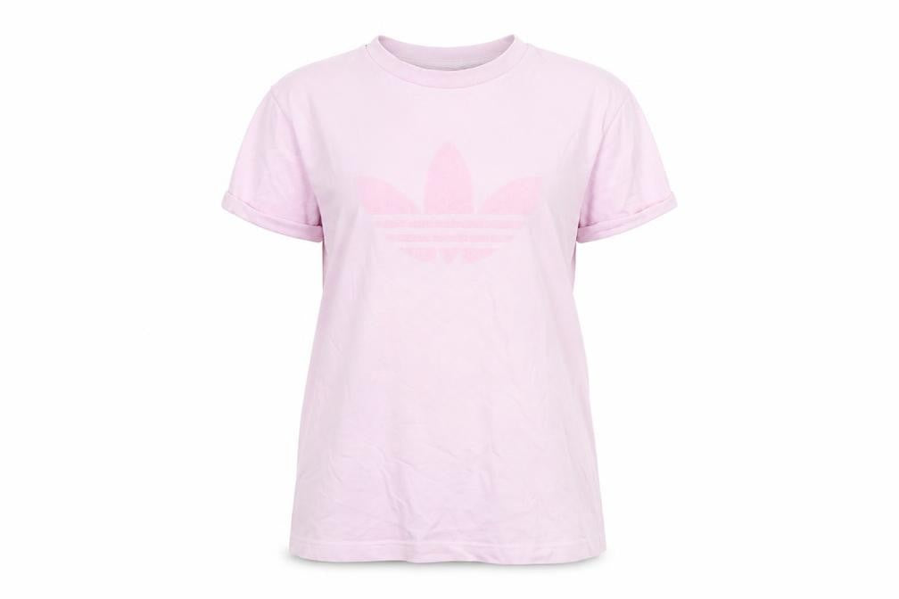 Adidas Women's Pink T-Shirt, Size 4, Logo Design