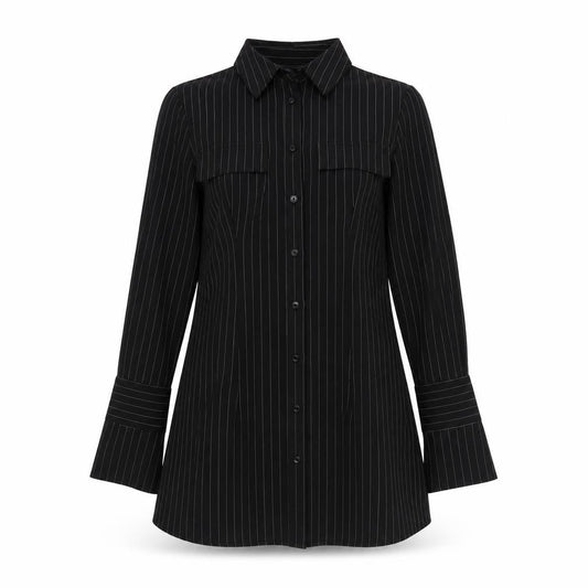 Front view of ASOS DESIGN Women's Black Button-Up Shirt, size 14