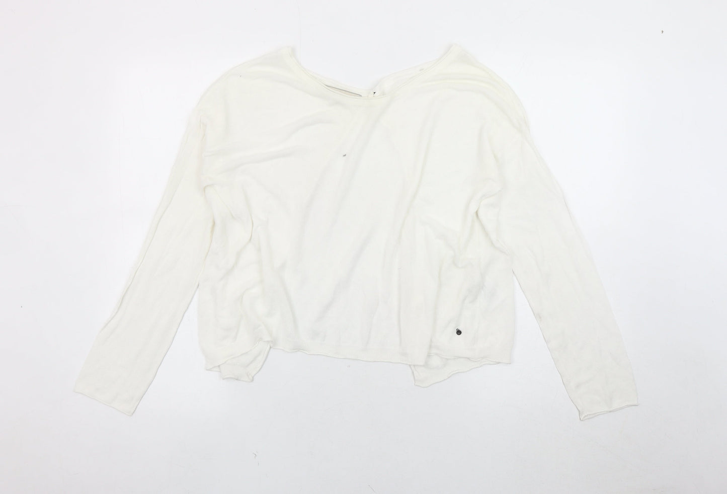 Passport Women's White Knit Long Sleeve Top Size 12